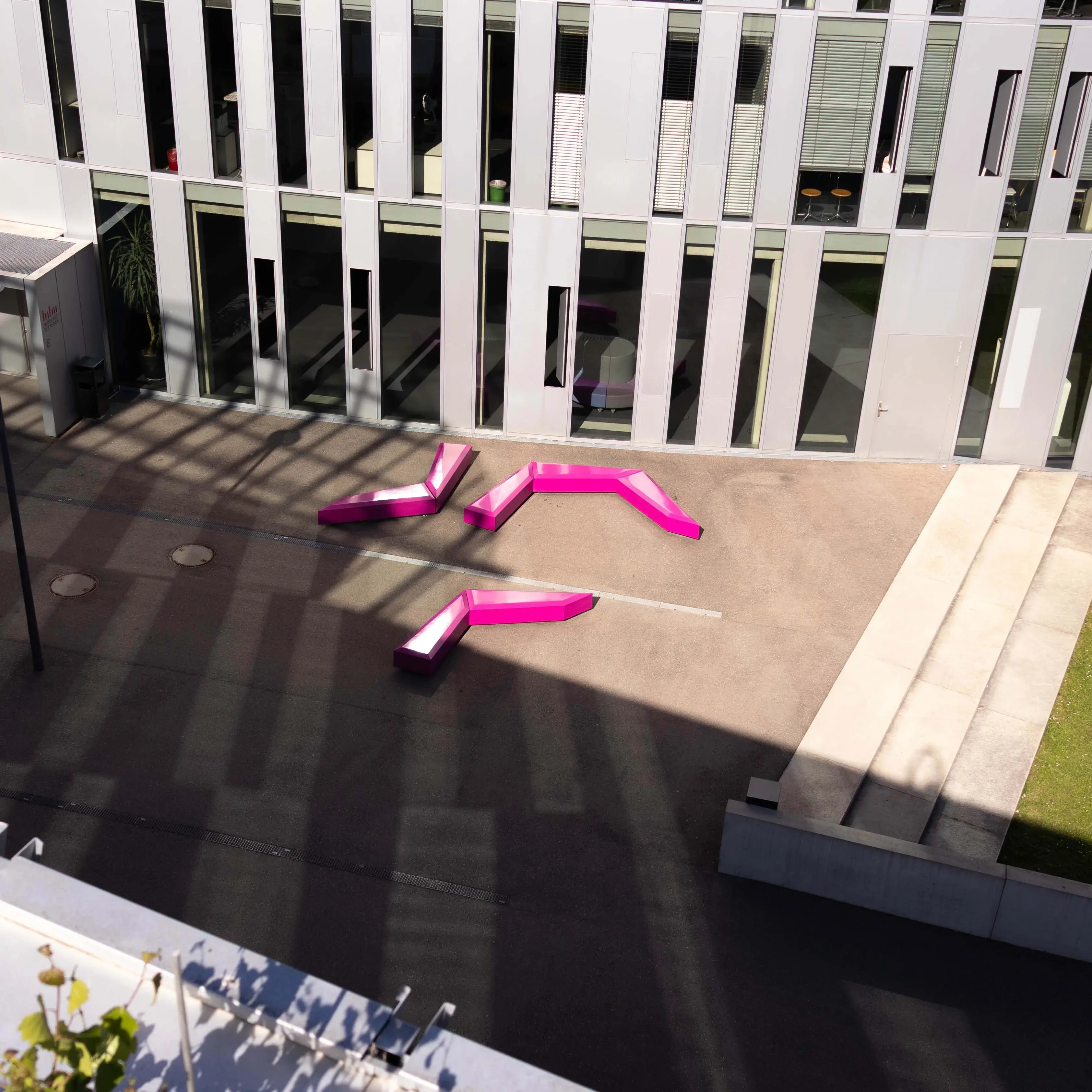 View from above of the Media University campus and the adjacent building called Zitronenschnitz.