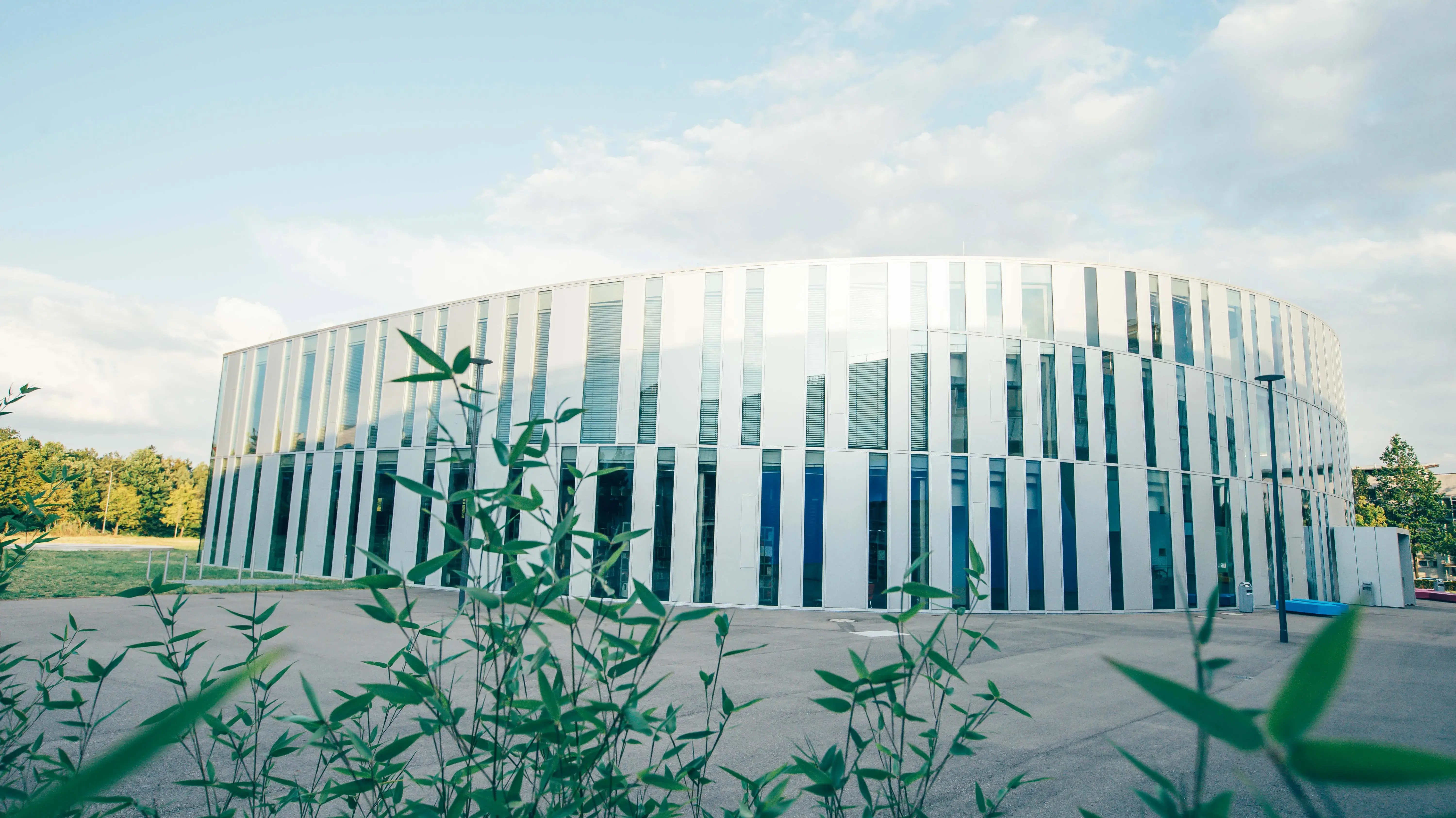 Der sogenannte Zitonenschnitz, ein Nebengebäude der Hochschule der Medien enthält die Bibliothek, Vorlesungssäle und Sitzgelegenheiten für Studierende.