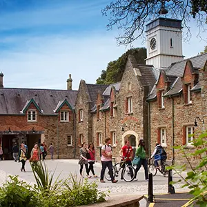 Students walking through Singleton Park Campus, copyright: Swansea University