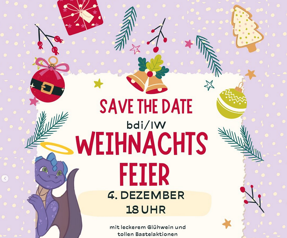 zur News bdi/IW Weihnachtsfeier – Unser Start in die Vorweihnachtszeit am 4. Dezember 25